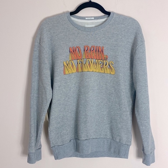 Mother The Drop warmup gray sweatshirt No Rain No Flowers XS NWT - Picture 2 of 8